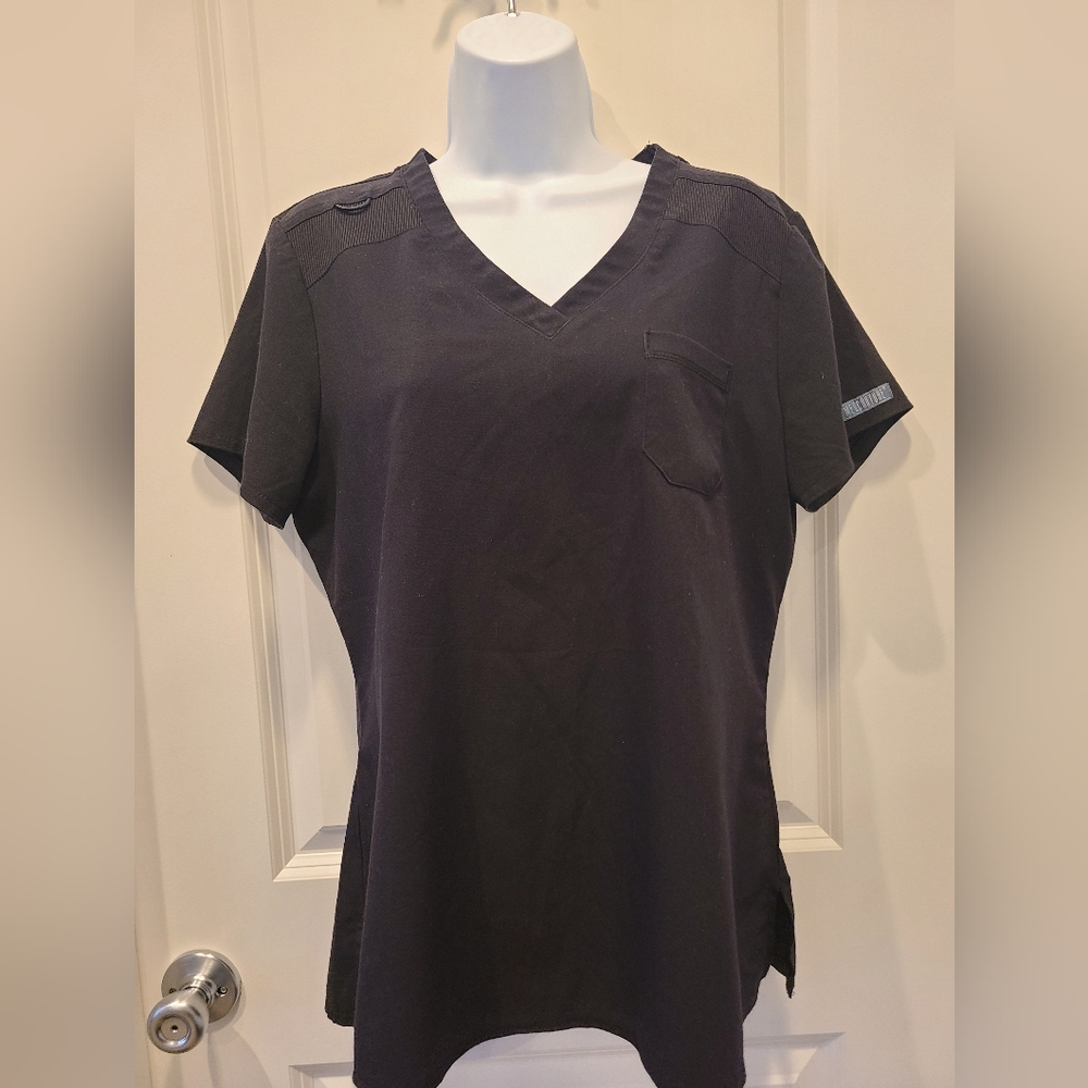 Med Coture Black Scrub Top Size M